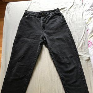 LL Bean vintage washed black high-rise mom jeans